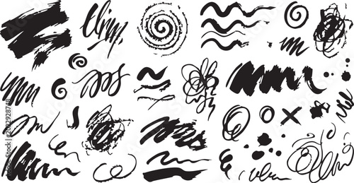 Obraz na płótnie seamless pattern with hand drawn ink splashes