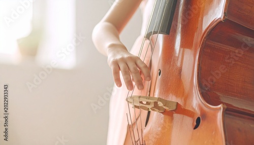 コントラバスを演奏している
