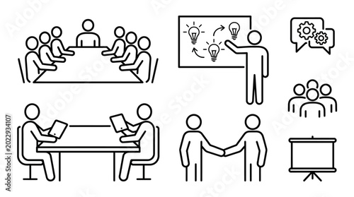 Tableau sur toile Business people communicating and working together.