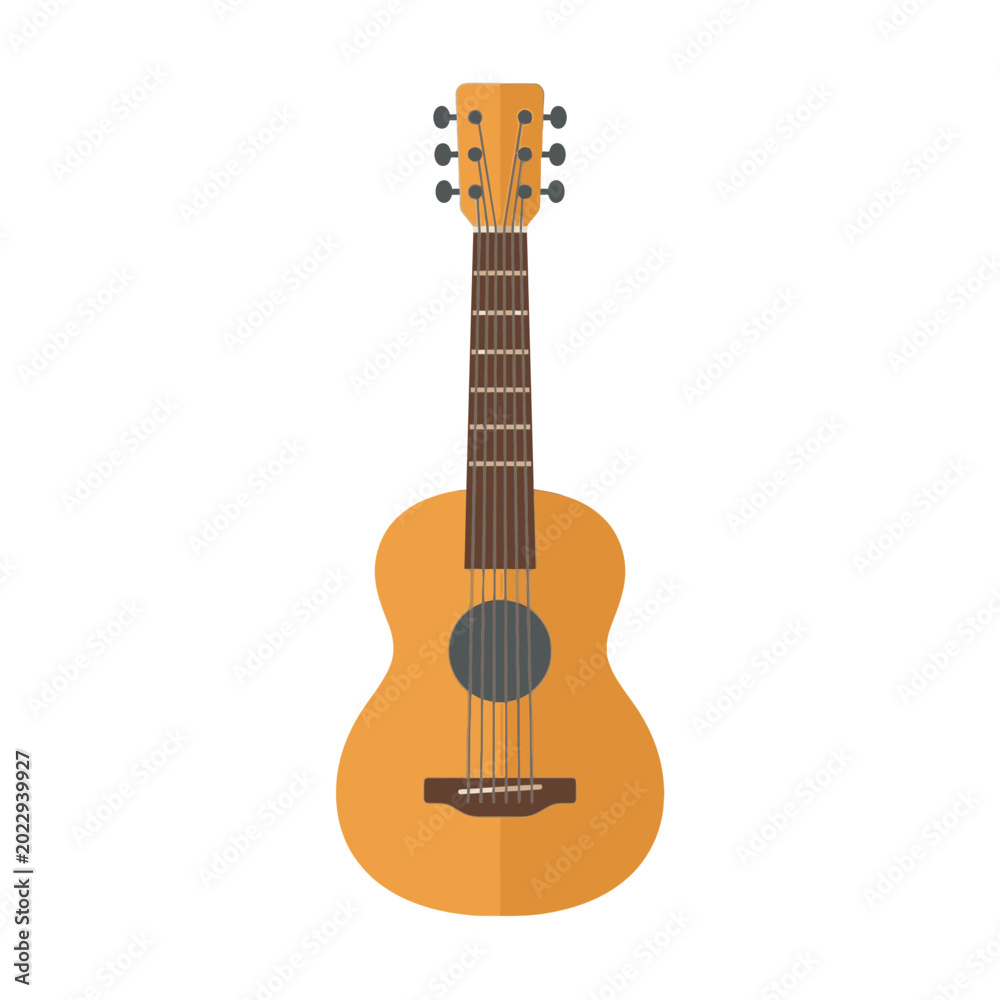 Naklejka premium A minimalist flat vector illustration of an acoustic guitar