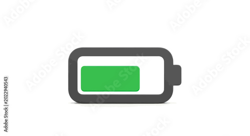 Slika na platnu A fully charged battery icon shows green status on screen