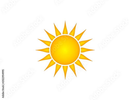 Vibrant Yellow Sun Icon Graphic Design.