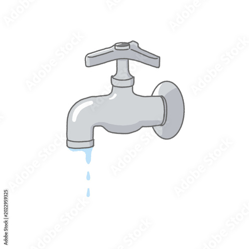 Dripping faucet illustration