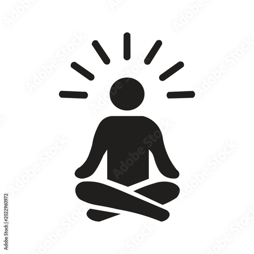 Obraz na płótnie silhouette illustration of a person meditating