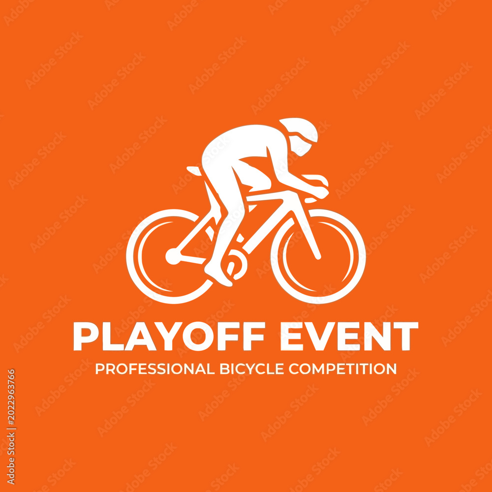 Fototapeta premium Dynamic Logo for a Prestigious Bicycle Race: Playoff Event, Thrilling Competition Ahead