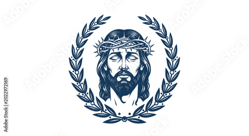 Tableau sur toile Jesus Christ Crown of Thorns Laurel Wreath Religious Symbol