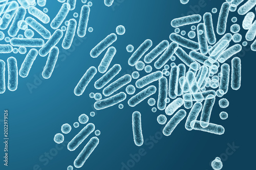 Enterobacteriaceae gram-negative rod-shaped bacteria in intestinal microbiome, infection-causing microbes. 3D rendering illustration