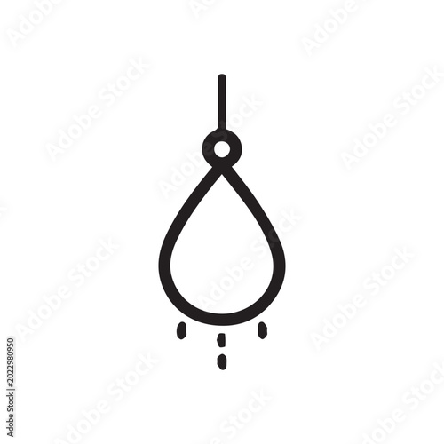 Canvastavla minimalist abstract teardrop charm with dangling droplets