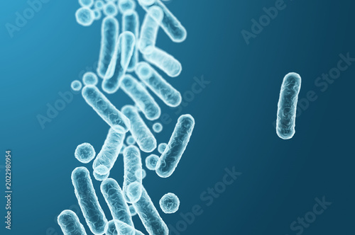 Enterobacteriaceae gram-negative rod-shaped bacteria, intestinal microbiome organisms linked to infections. 3D rendering illustration