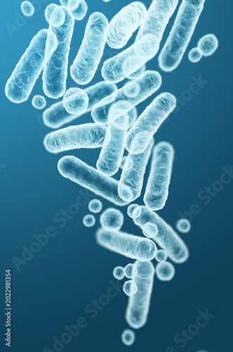 Enterobacteriaceae, gram-negative rod-shaped bacteria, intestinal microbiome organisms and causative infection agents. 3D rendering illustration