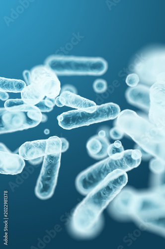 Enterobacteriaceae gram-negative rod-shaped bacteria, microbiome of intestine and pathogens of infections. 3D rendering illustration