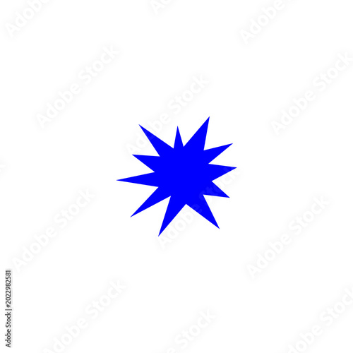 A Sharp, Vibrant Blue Starburst or Sparkle Illustration on a Clean White Background