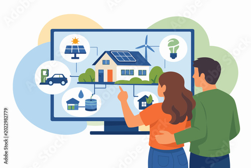 Couple Planning Eco Home with Renewable Energy Systems