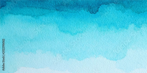 Cuadro en lienzo A clean turquoise pool surface forms a wet blue watercolor background with a liq
