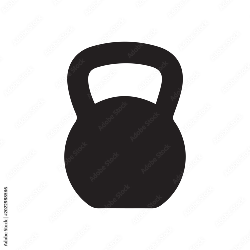 Fototapeta premium Black kettlebell icon simple flat design
