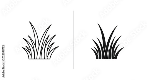 Set of grass icons, vector illustration