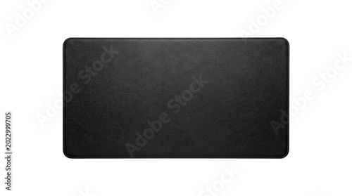 Принти на полотні Black leather desk mat with stitched border mockup