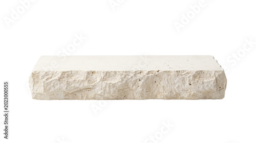 Bilde på lerret White travertine stone slab display podium mockup