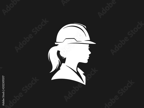 Female Construction Worker Silhouette