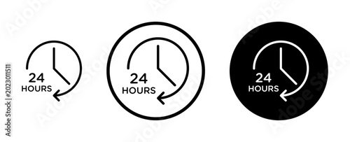 Photos 24 Hrs icon filled flat and line versions