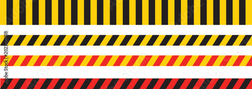 Tableau sur toile Vector Hazard Warning Tape Set