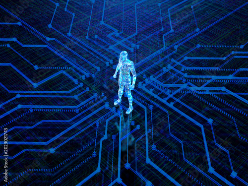 Foto 集積チップを担うロボット