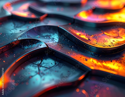 Vibrant abstract metallic surface details.