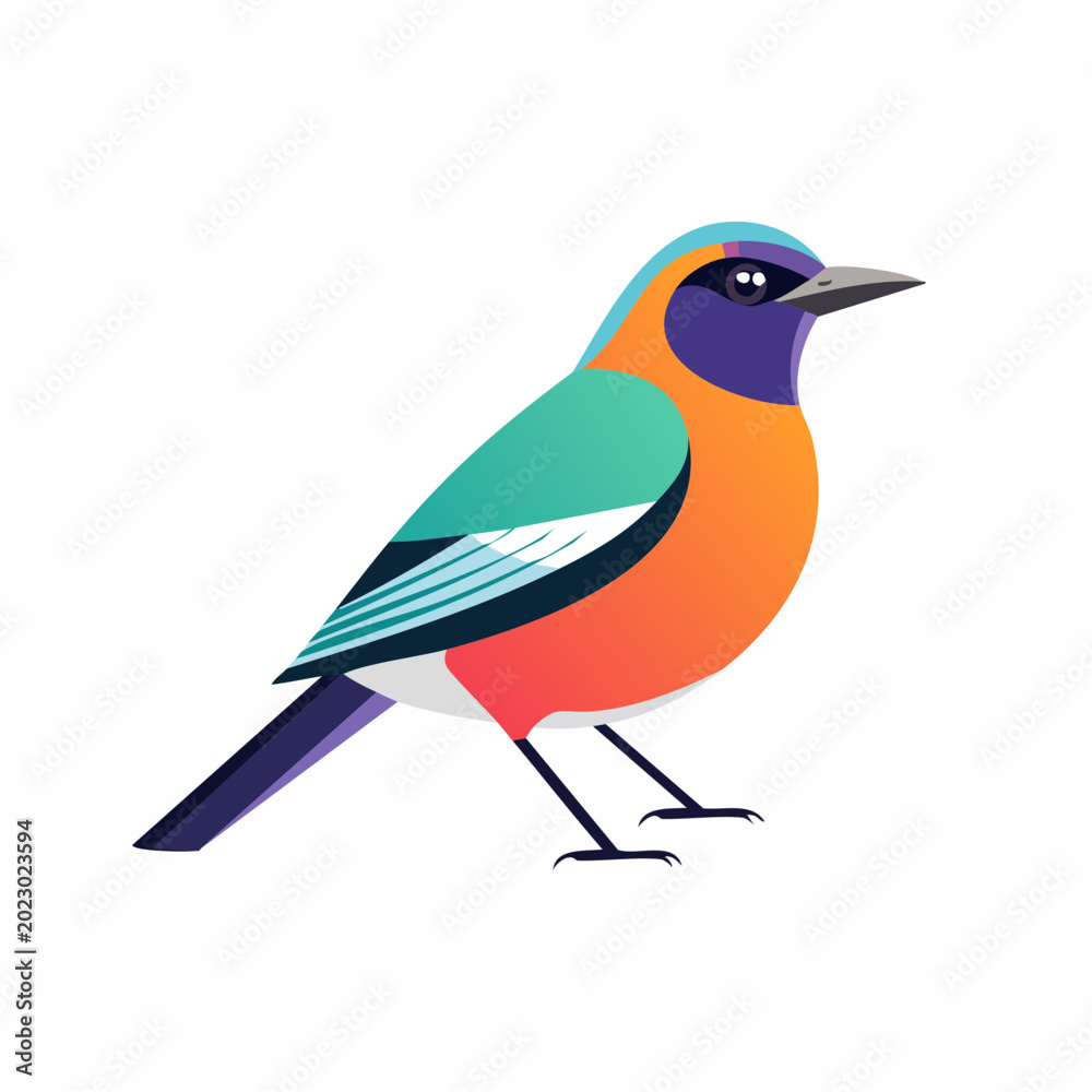 Fototapeta premium Colorful Bird Illustration