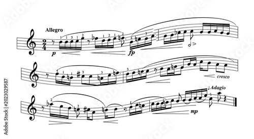 Musical notation on white background with treble clef and notes