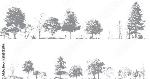 Photos Vintage tree illustration with distressed grunge background