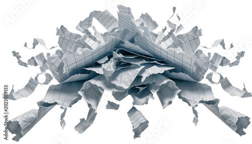 Abstract Blue Paper Fragments Geometric Artistic Composition