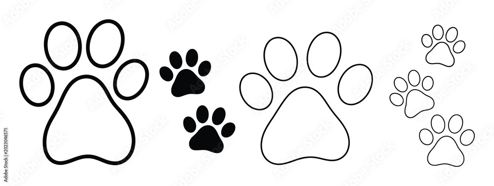 Fototapeta premium Animal Paw Prints Vector Illustration