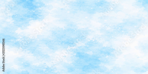 Cuadro en lienzo A watercolor-style cloudscape with soft, dreamy blues and whites evokes a sense of peace