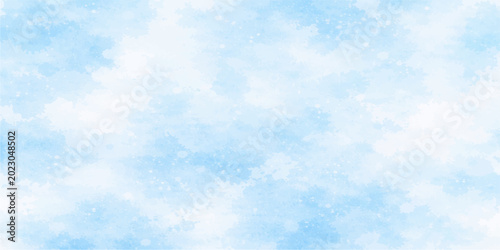Fotografia Soft watercolor clouds in a vibrant sky, inviting contemplation and peace