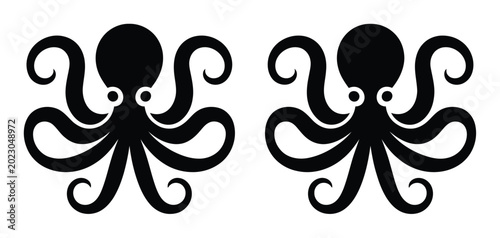 Foto Black Octopus Vector Illustration