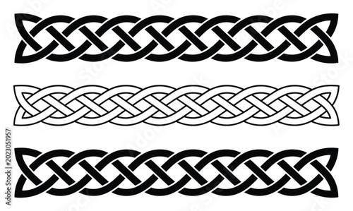 Celtic Knot Border Vector Illustrations