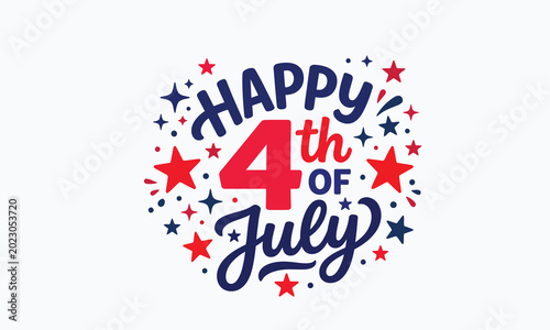 Canvastavla Happy 4th of july and independence day celebration greeting