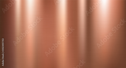 Schilderij op canvas Brushed Copper Bronze Metallic Surface with Horizontal Grain and Cylindrical Ref