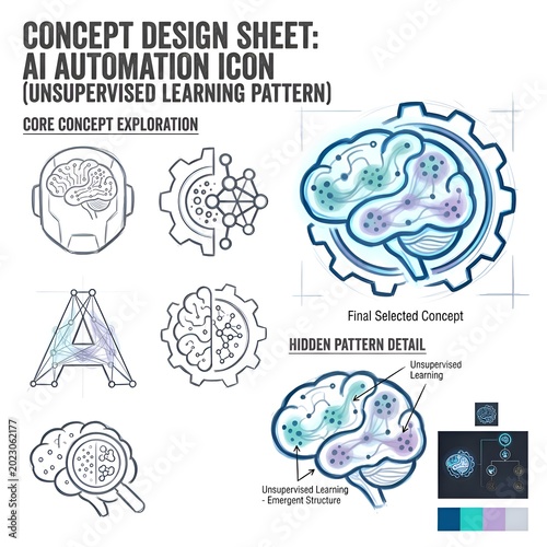 Artificial Intelligence Brain Icon for Automation Concept Design.