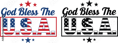 Fotografía Patriotic independence day god bless the usa graphic designs