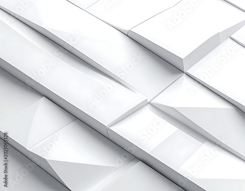 White geometric shapes background texture.