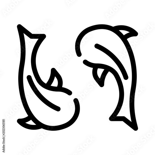 Photos pisces line icon