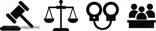 Schilderij op canvas law and judgement icon. Law and appeals vector illustration