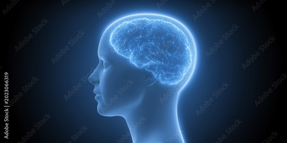 Obraz premium neural network brain power visualization for artificial intelligence and human cognition