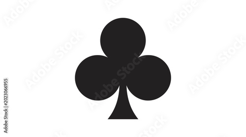 Fotografie Black clover suit symbol on white background silhouette