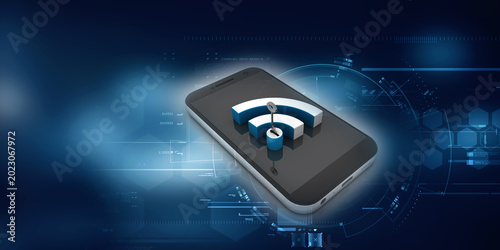 Photography 3d illustration Transmitter mobile WiFi