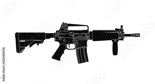Fotografi Assault Rifle Silhouette - Modern Firearm Icon