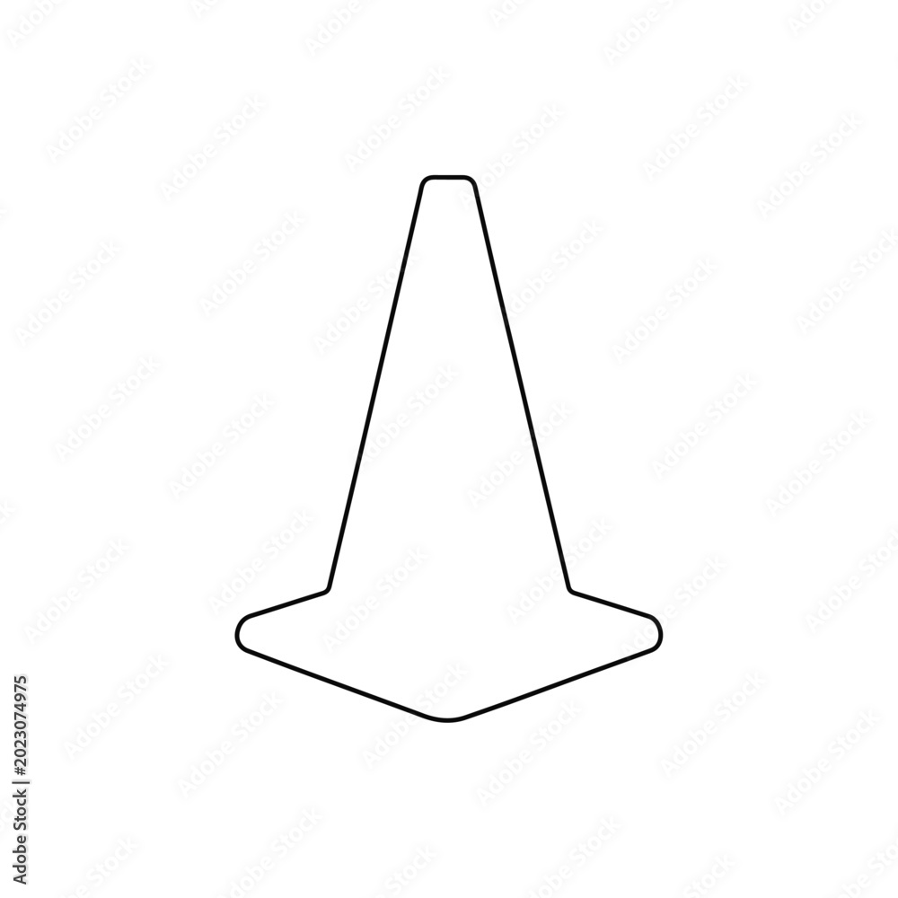 Fototapeta premium traffic cone outline safety equipment isolated on white background