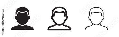 Фотография Young Man Head Avatar Icon Set for Social Media Identity