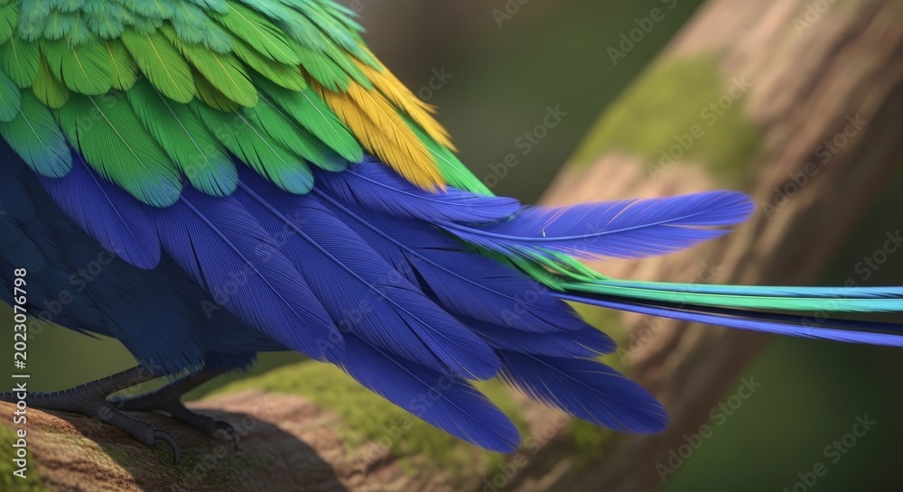 Obraz premium Colorful Parrot Feathers in Vivid Detail.